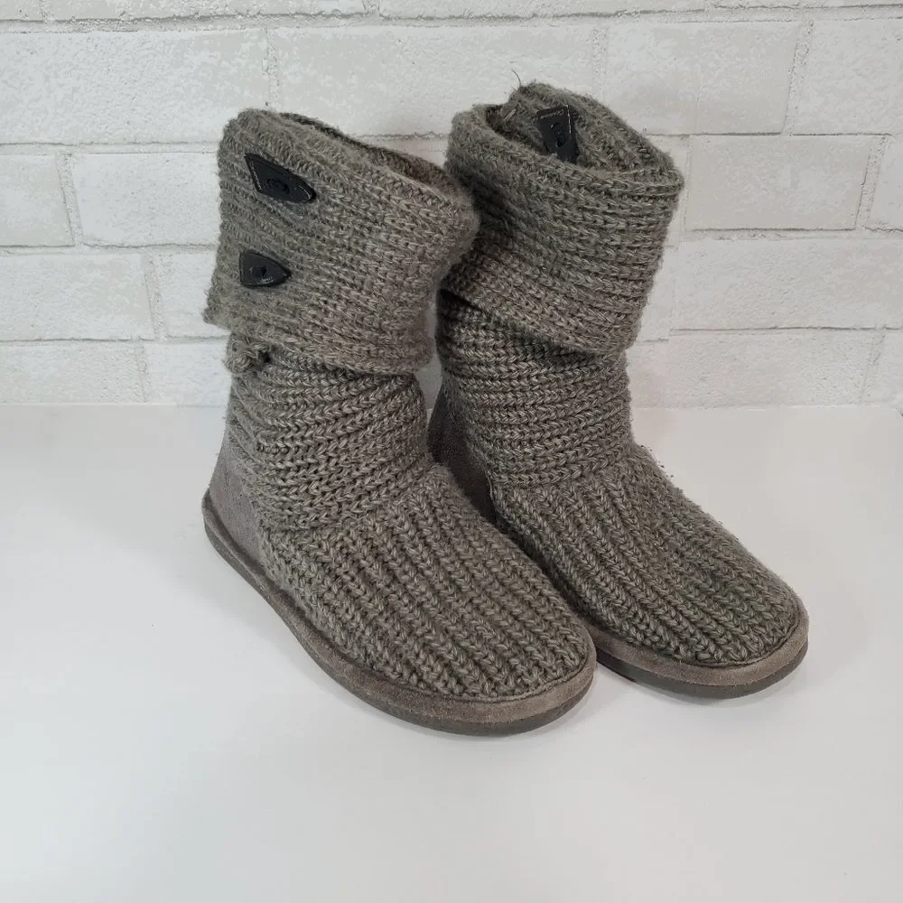 BearPaw gray sweater boots